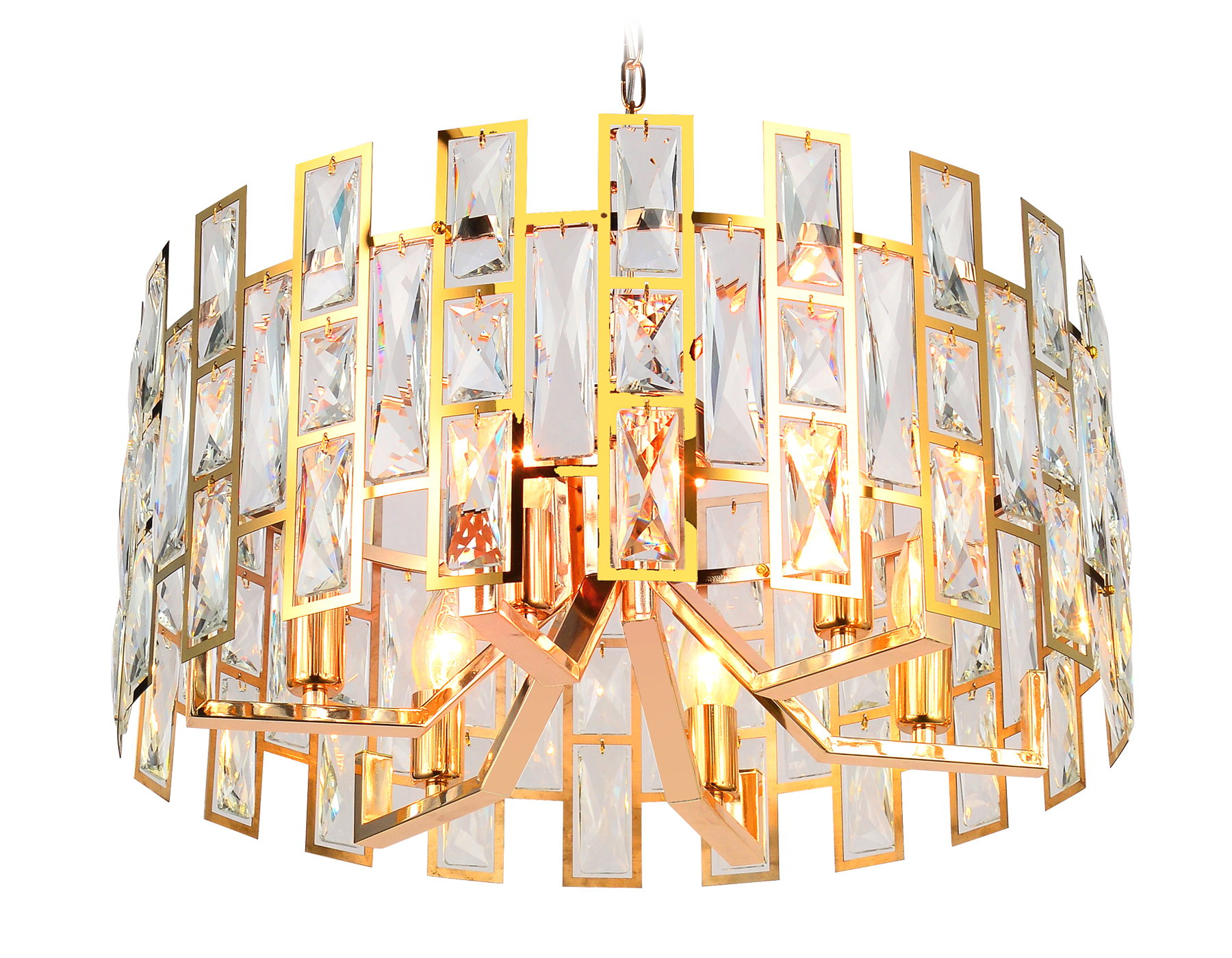 Подвесная люстра с хрусталем TR5061/6 GD/CL золото/прозрачный E14/6 max 40W D500*938