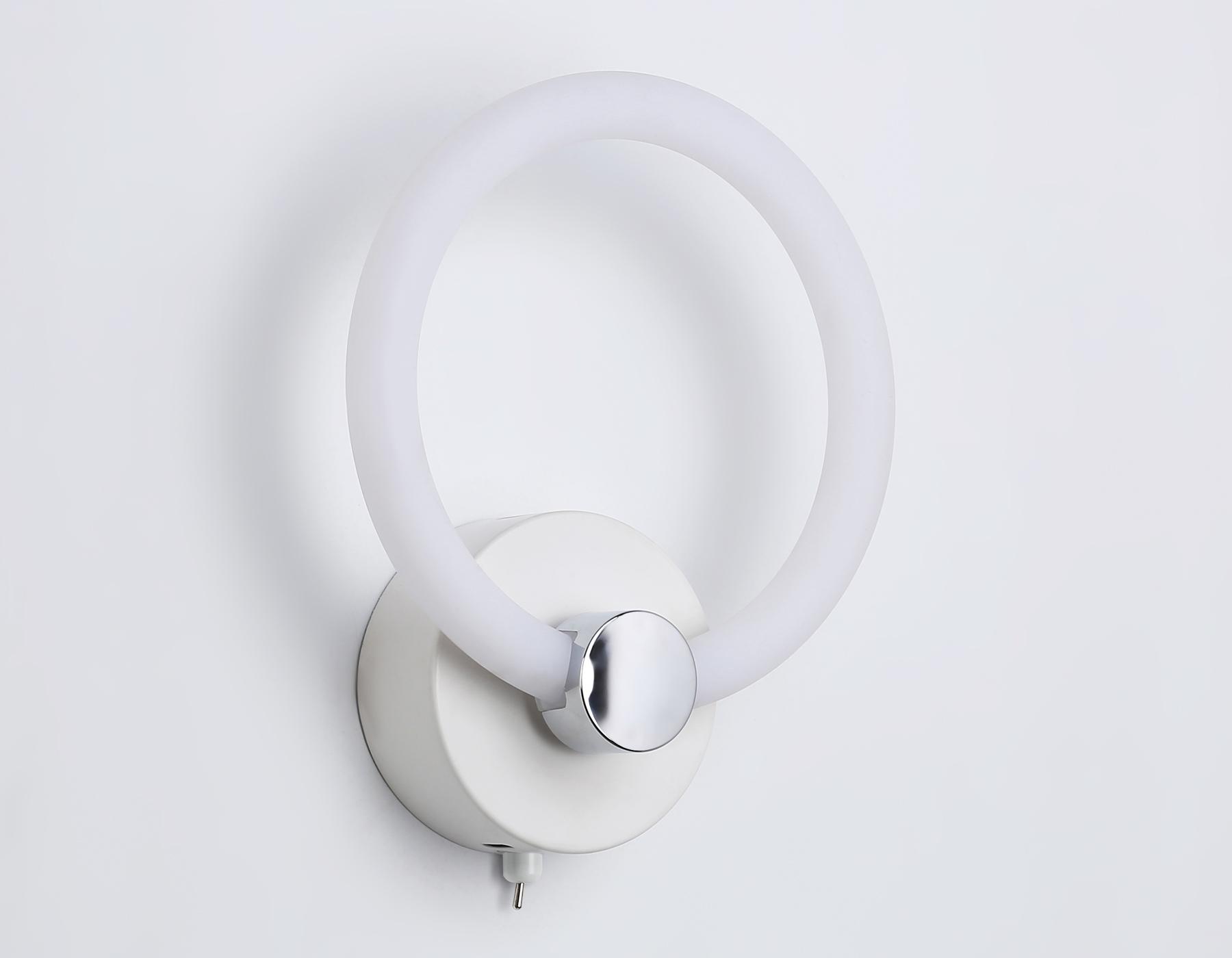 Светодиодный настенный светильник с выключателем на корпусе FA3849 WH белый 14W 3000K-6400K 229*188*100