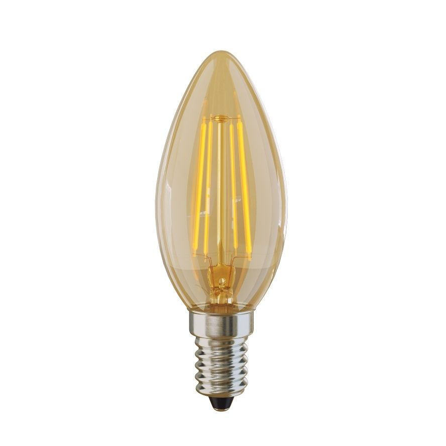Лампочка светодиодная свеча золотистая E14 4W 2800K 360lm 5482 (voltega_5482)