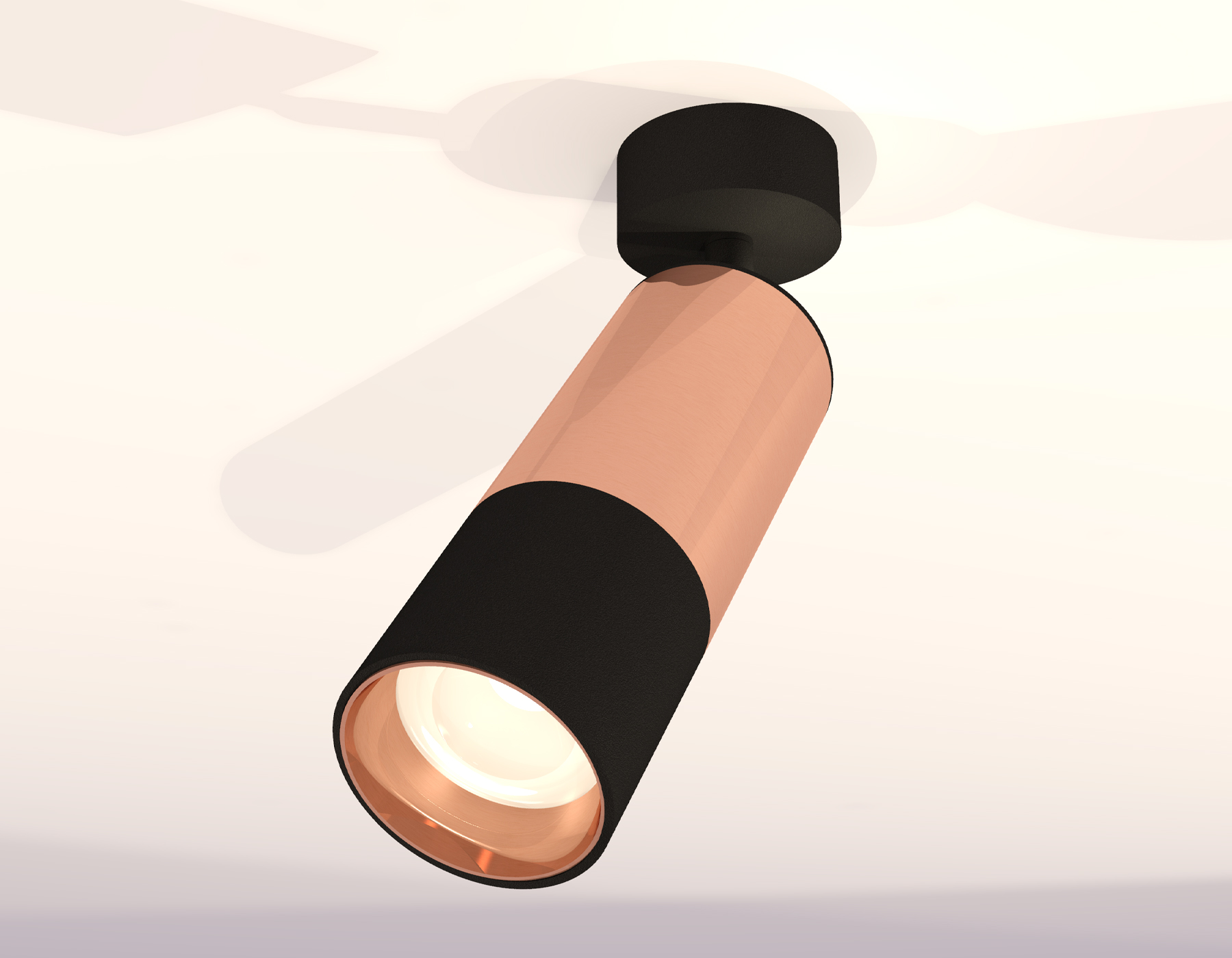 Комплект поворотного светильника XM6302001 SBK/PPG черный песок/золото розовое полированное MR16 GU5.3