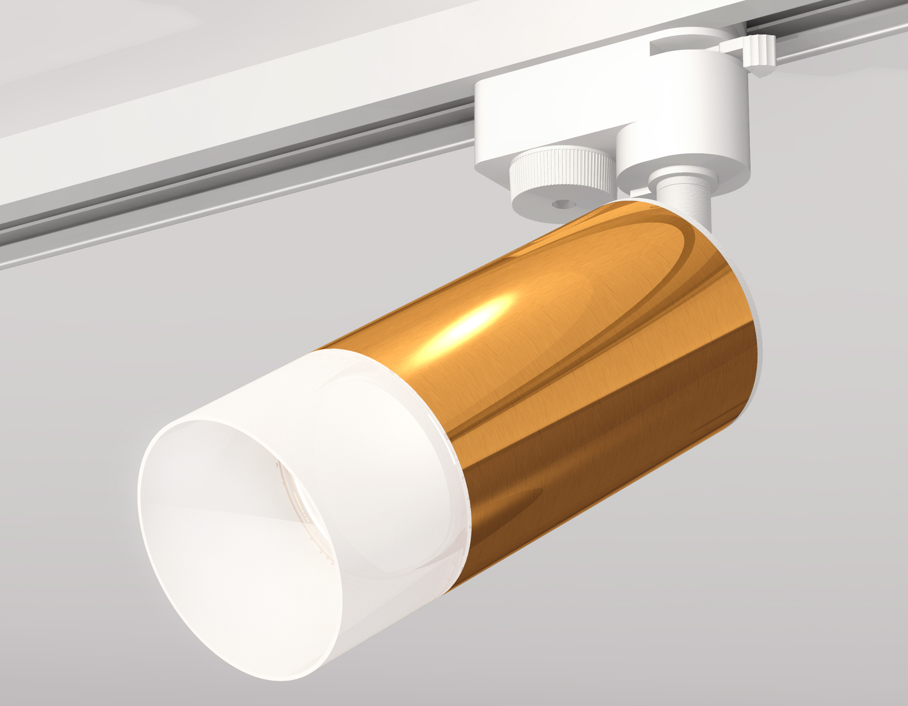 Комплект трекового однофазного светильника с акрилом XT6327003 PYG/SWH/FR золото желтое полированное/белый песок/белый матовый MR16 GU5.3