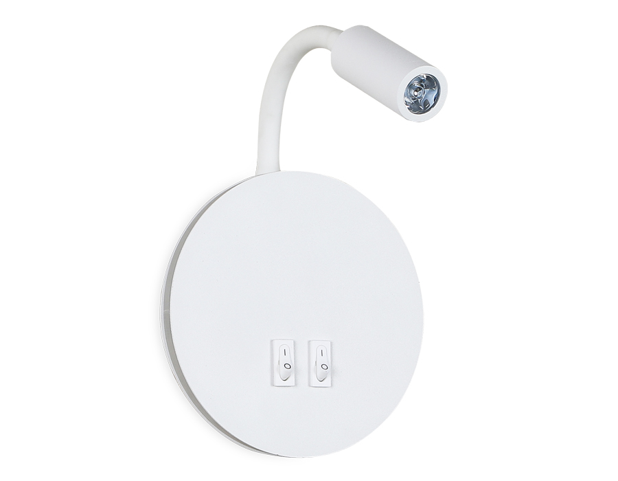 Настенный светодиодный светильник с выключателем FW295 SWH белый песок LED 6400К+4200K 6W+3W D150*163