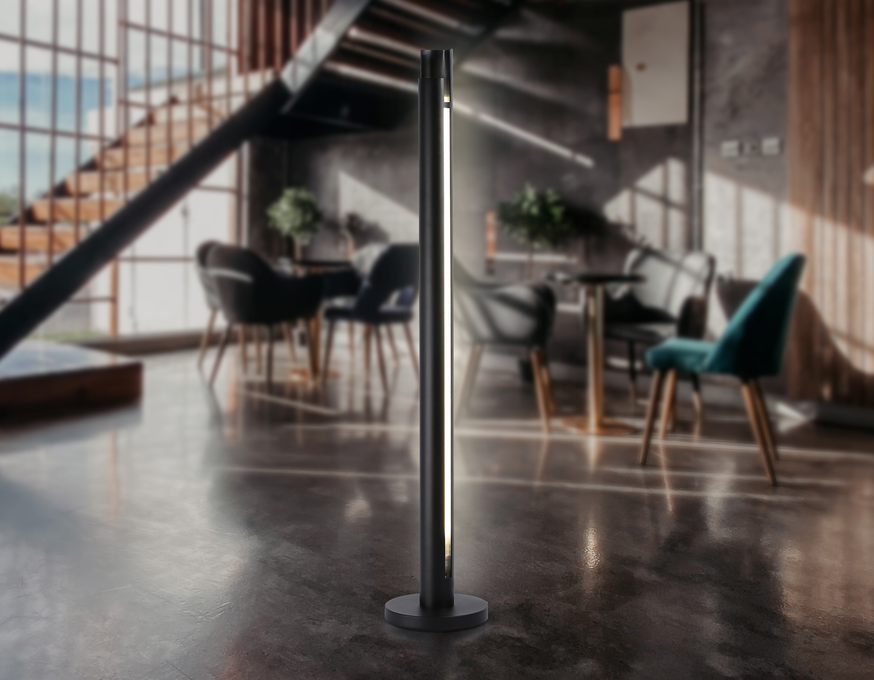 Напольный светодиодный светильник TN71344 BK черный LED 10W 4200K D60*900