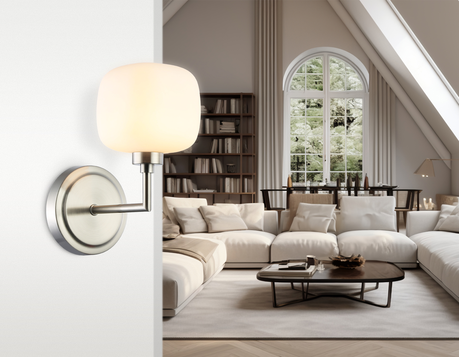 Настенный светильник LH53007 SN/FR сатин никель/белый матовый G9 max 40W 195*120*230