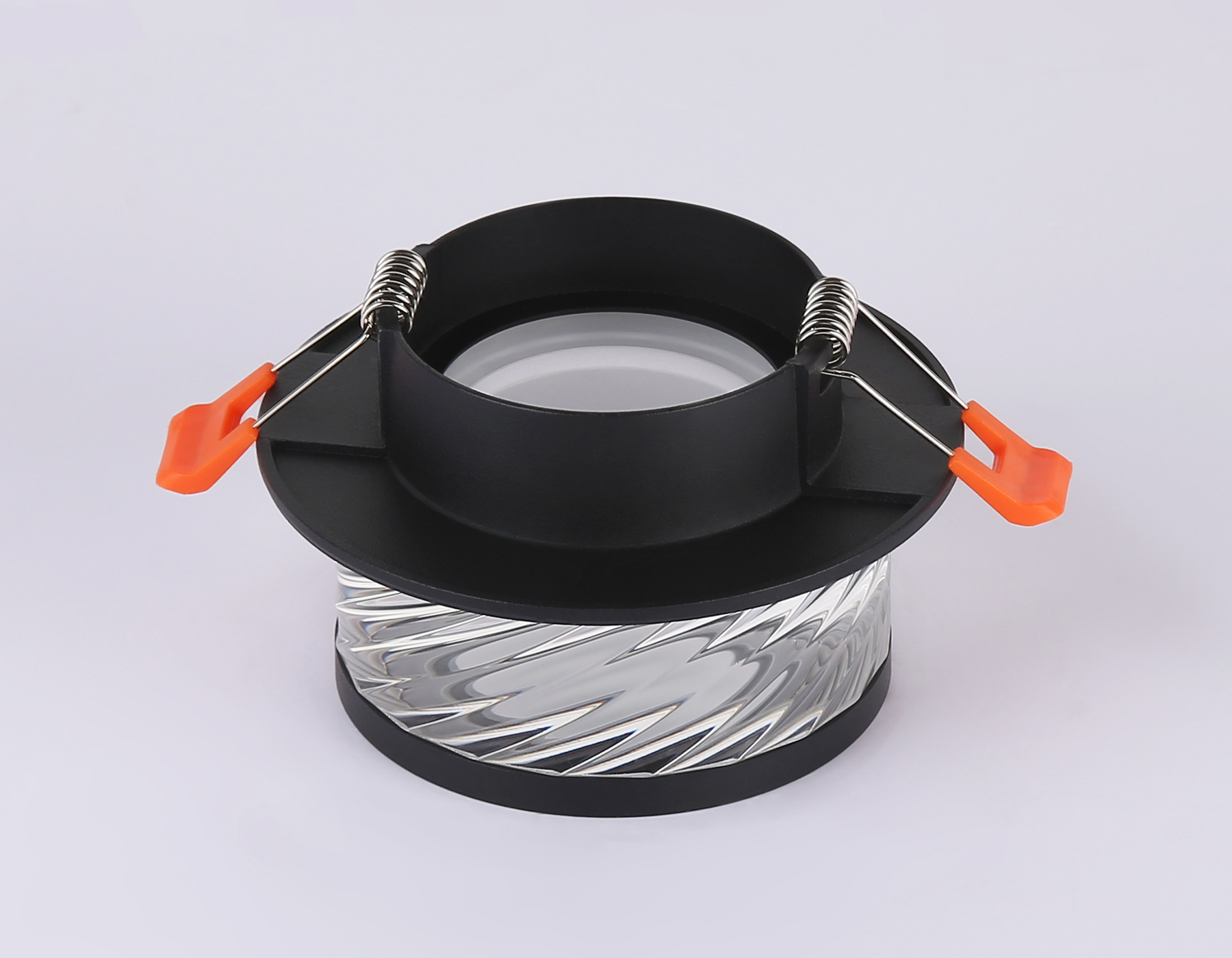 Встраиваемый светильник из стекла TN1252 SBK/CL черный песок/прозрачный GU5.3 D98*58