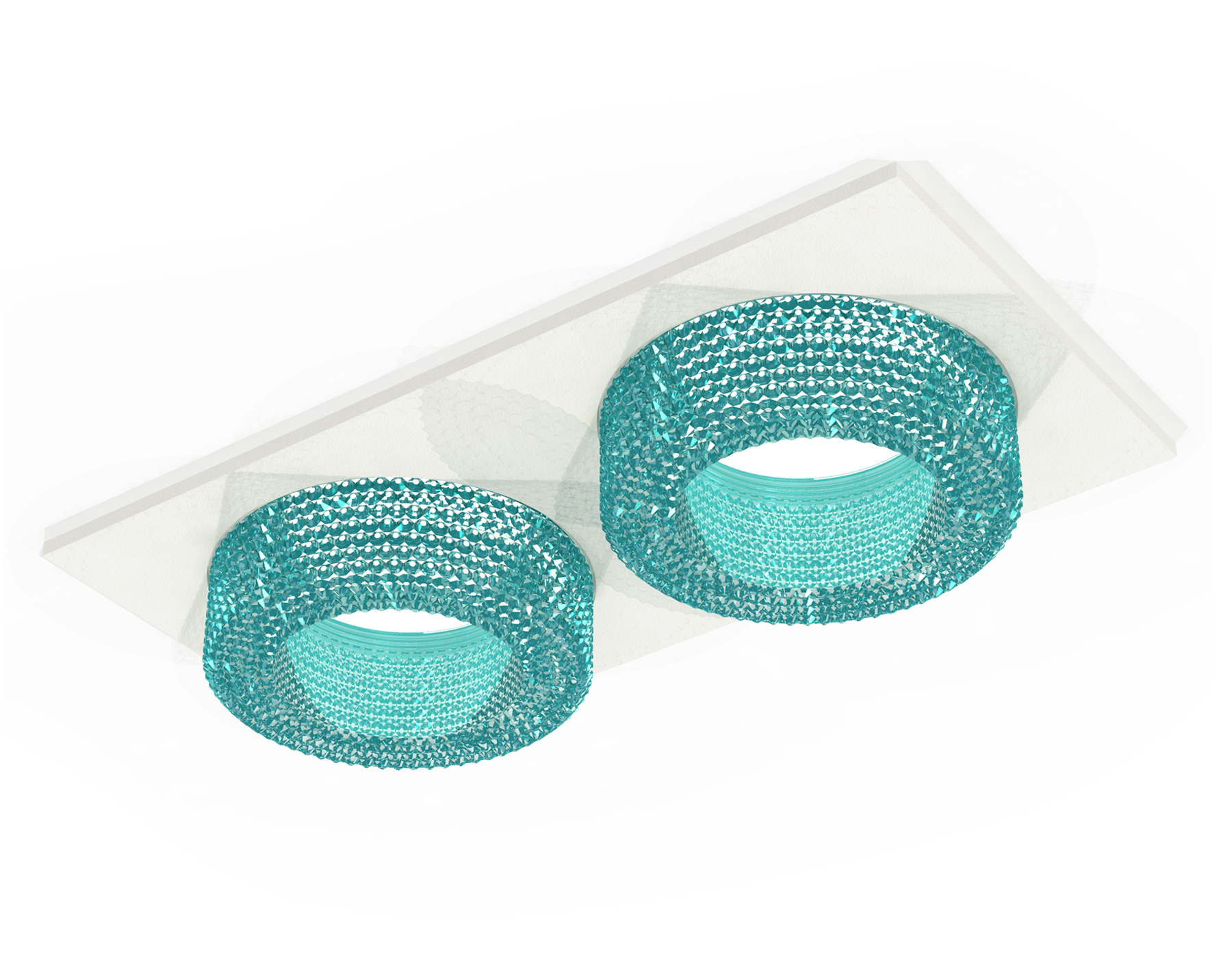 Комплект встраиваемого светильника с композитным хрусталем XC7635023 SWH/BL белый песок/голубой MR16 GU5.3 (C7635, N7194)