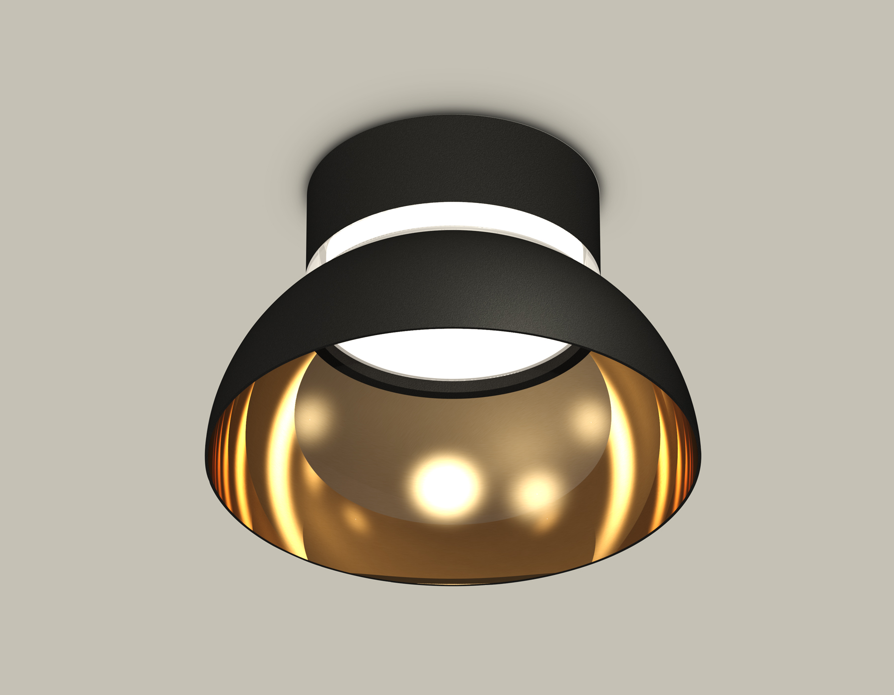 Комплект накладного светильника XS8102036 SBK/PYG/CL черный песок/золото желтое полированное/прозрачный GX53 (C8102, N8145)