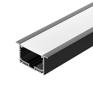 Профиль с экраном SL-LINIA62-F-2500 BLACK+OPAL (Arlight, Алюминий) 036307