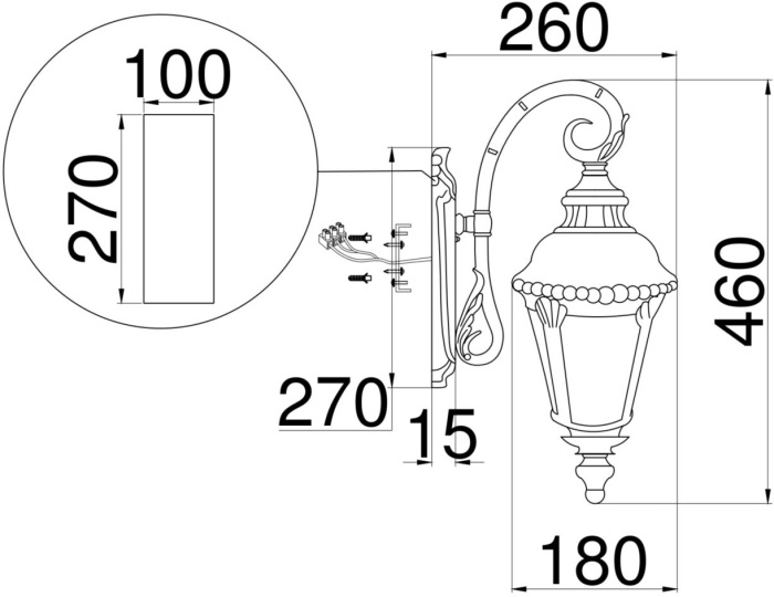 Настенный уличный фонарь IP44 Maytoni Goiri O029WL-01BZ (o029wl-01bz)
