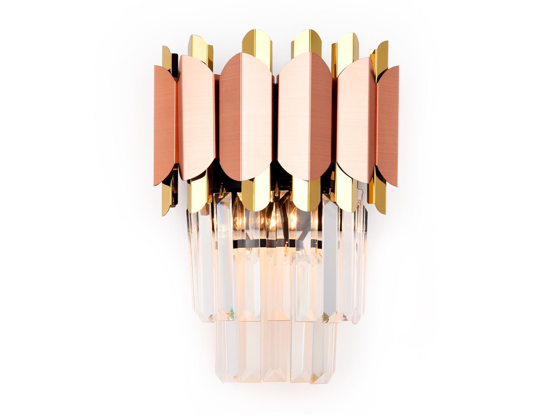 Настенный светильник с хрусталем TR5294/2 PGD/GD розовое золото/золото E14/2 max 40W 320*250*140