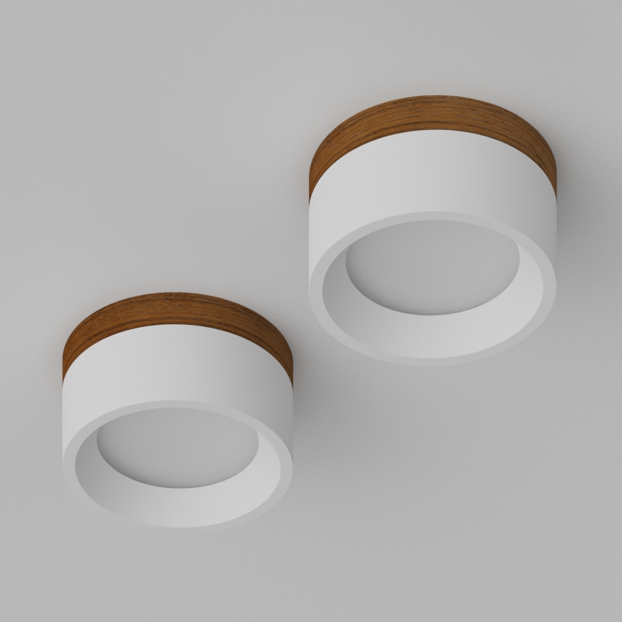 Накладной светодиодный светильник Ledron SUITABLE LARGE Wooden White (4428)