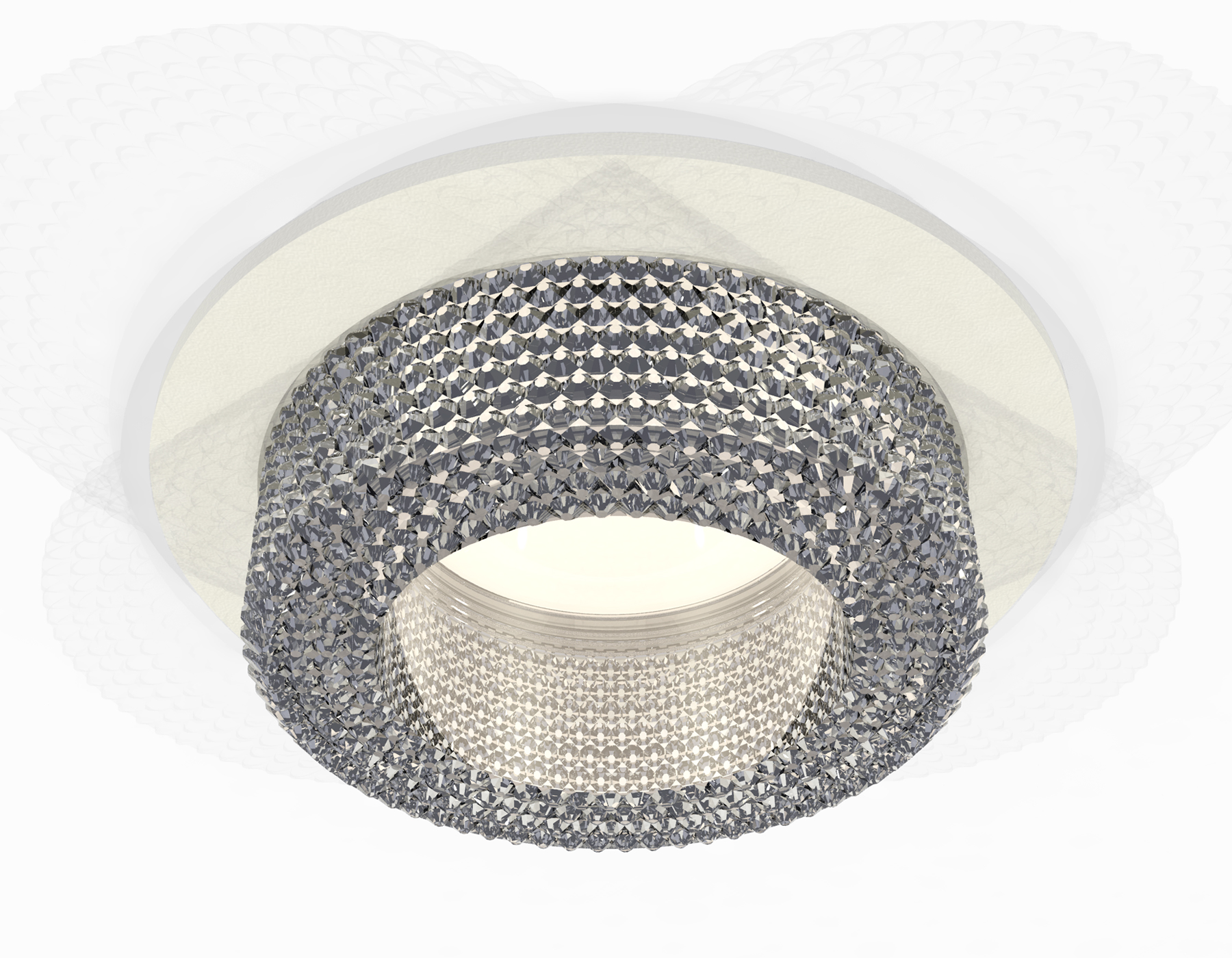 Комплект встраиваемого светильника с композитным хрусталем XC7621020 SWH/CL белый песок/прозрачный MR16 GU5.3 (C7621, N7191)