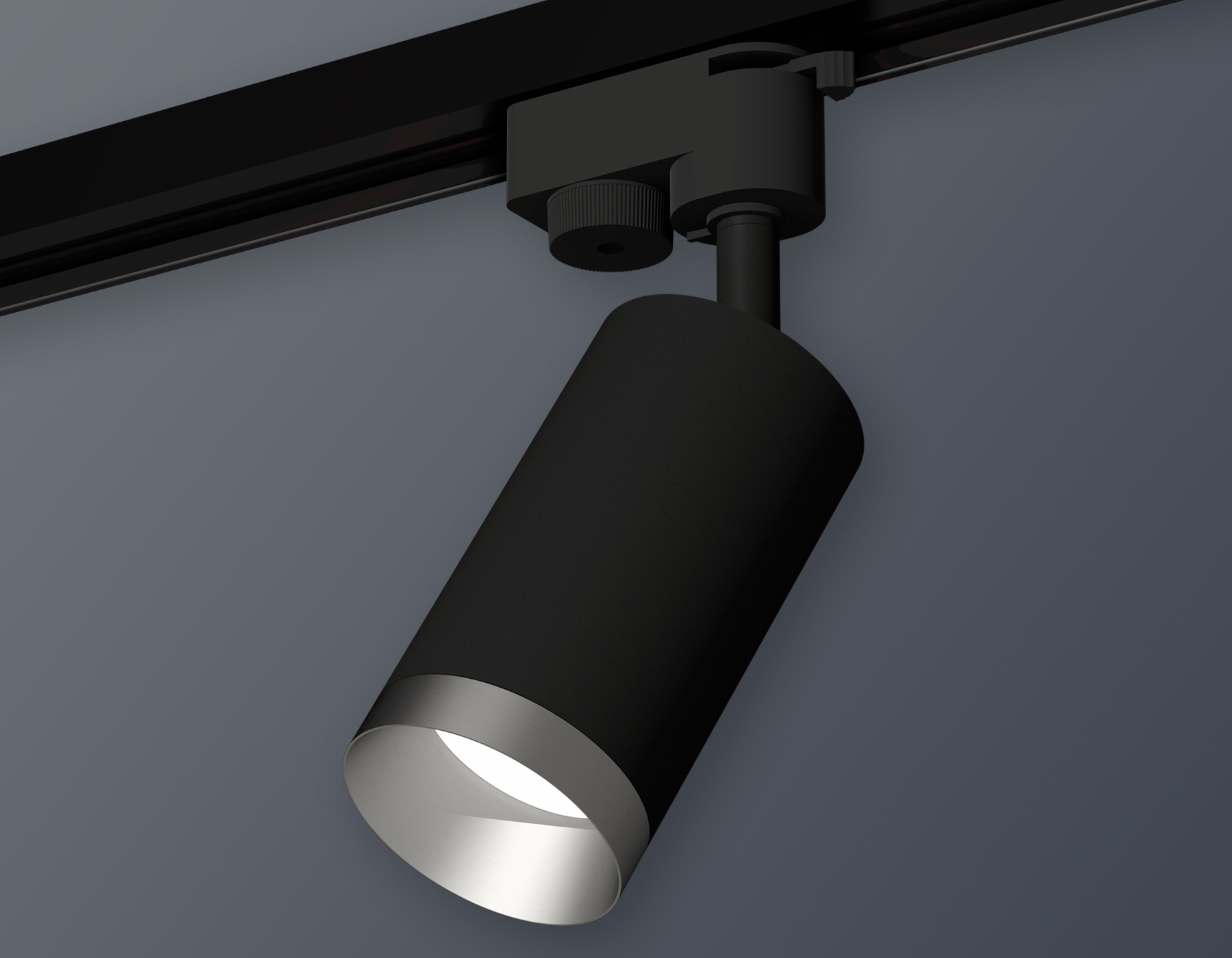 Комплект трекового однофазного светильника XT6323063 SBK/MCH черный песок/хром матовый MR16 GU5.3 (A2521, C6323, N6133)