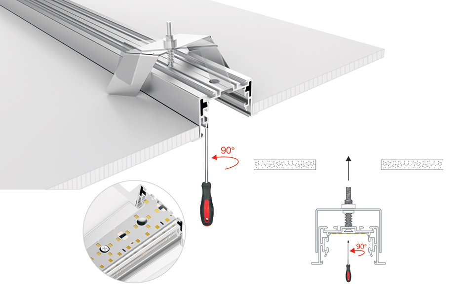 Профиль с экраном S2-LINIA69-F-2500 ANOD+OPAL (Arlight, Алюминий) 021177