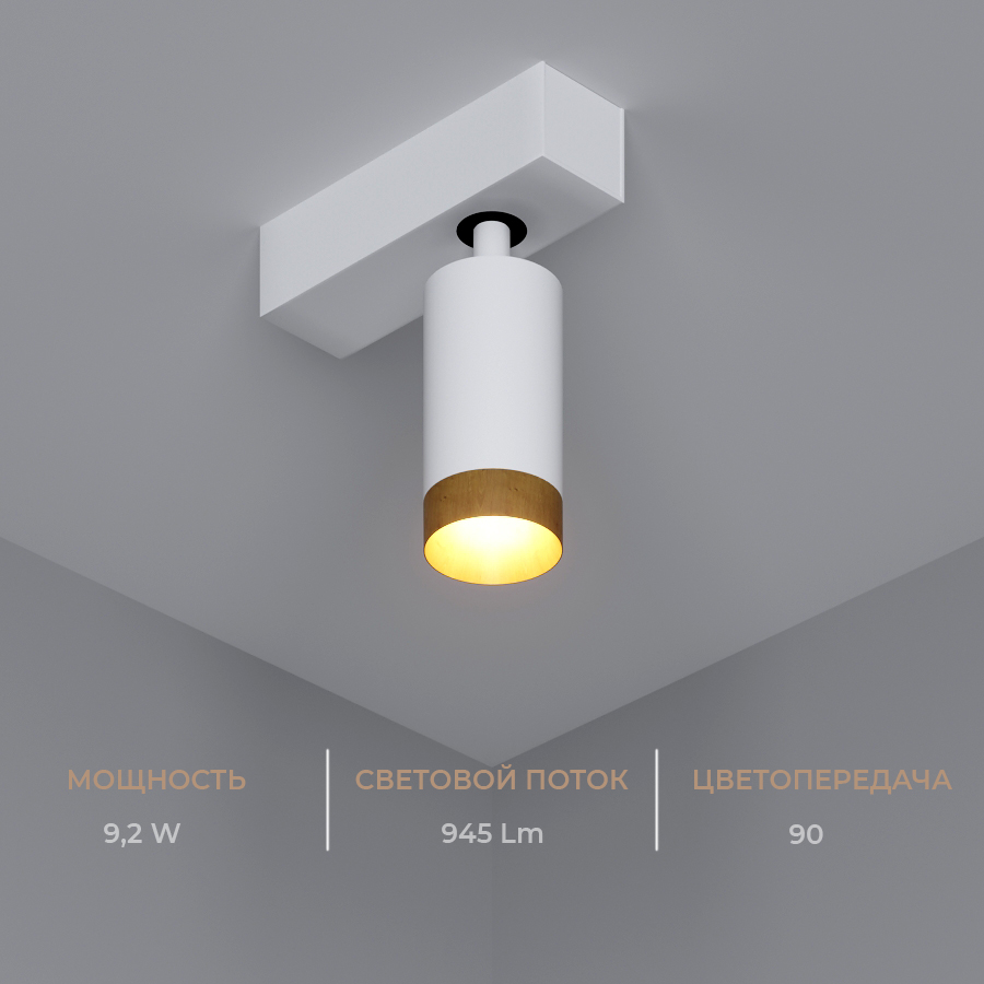 Накладной светодиодный светильник Ledron SAGITONY E S60 Wooden White (10169)