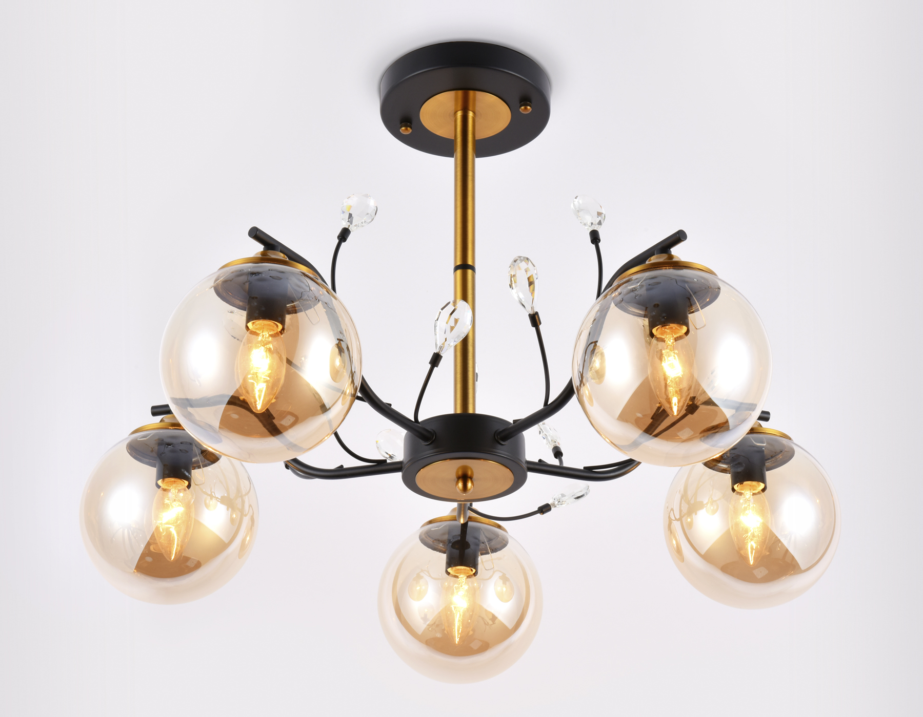 Подвесная люстра TR9072/5 BK/TI черный/янтарь E14 max 40W D620*420