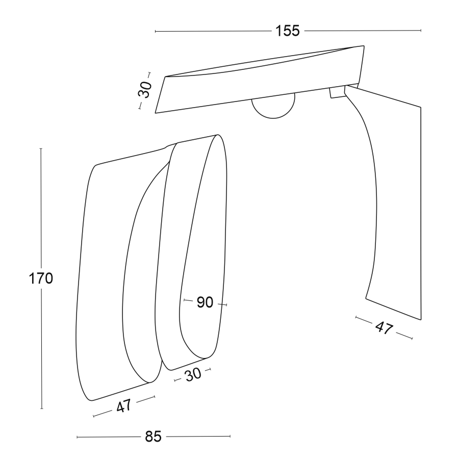 Настенный светодиодный светильник GLORY Black (10102)