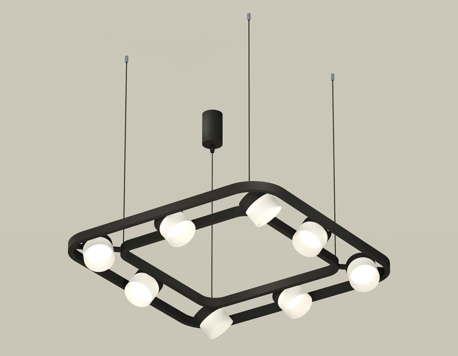 Комплект подвесного поворотного светильника с акрилом XB9182154/8 SBK/FR черный песок/белый матовый GX53 (C9182, N8402)