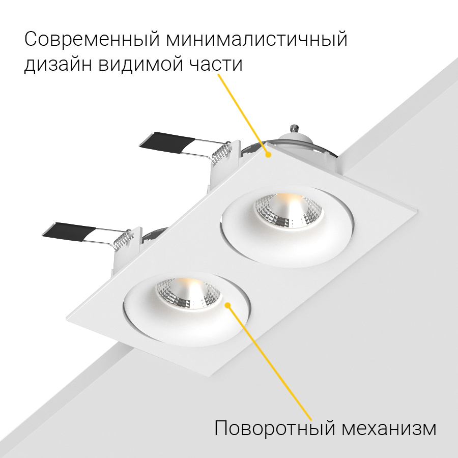 Встраиваемый поворотный светильник под сменную лампу Ledron DE202 White (2331)