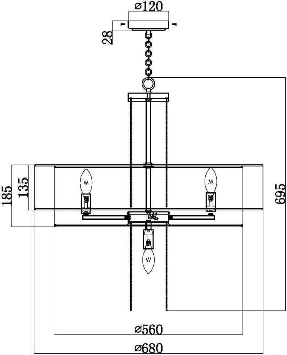 Подвесная люстра Impressive MOD151PL-05G (mod151pl-05g)
