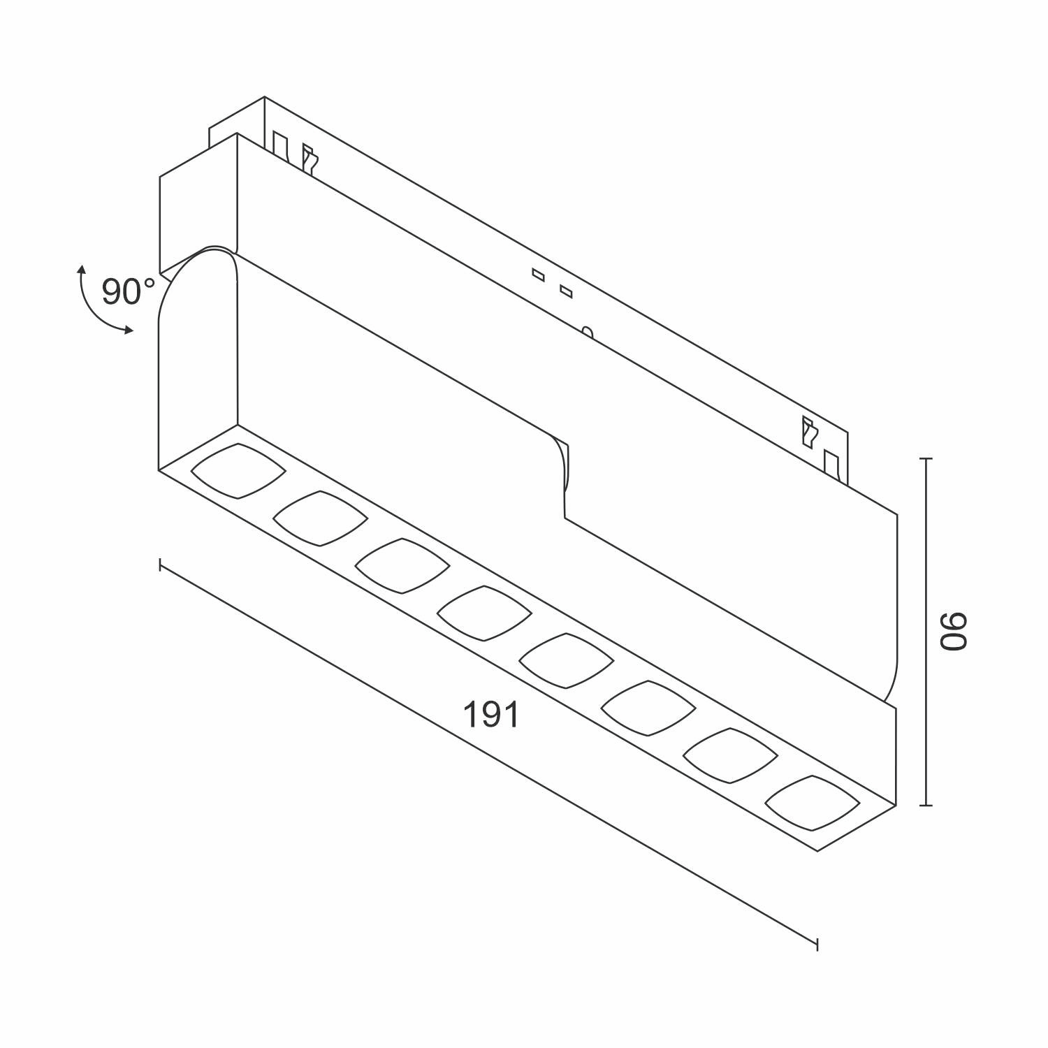 Светодиодный светильник для магнитной системы Ledron DY-1060CS Black (4123)