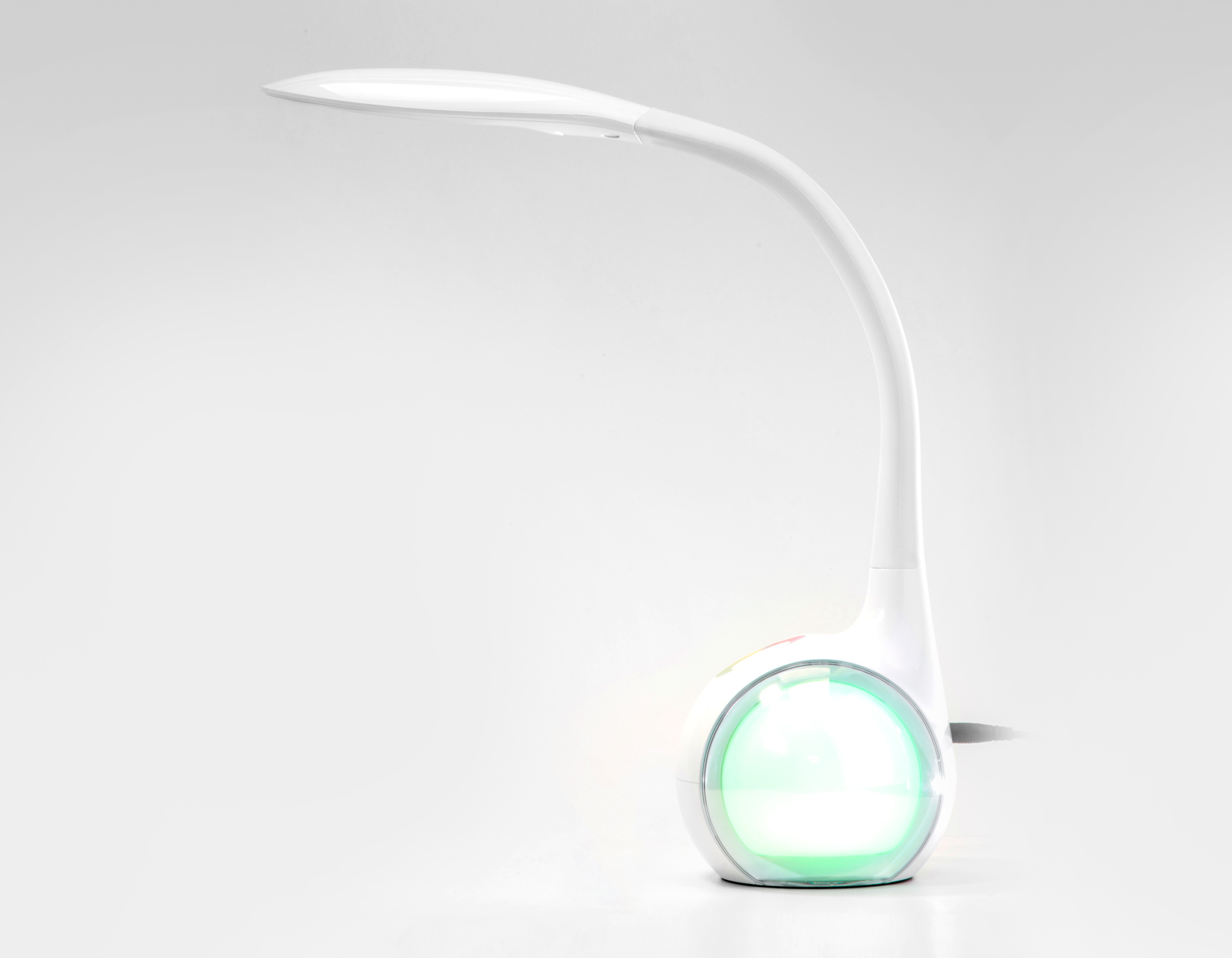 Светодиодная настольная лампа с RGB подсветкой DE532 WH белый LED 4200K+RGB 7.5W