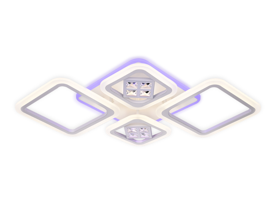 Потолочный светодиодный светильник с пультом FA286/4 WH белый 101W 750*490*80 (ПДУ РАДИО 2.4G)