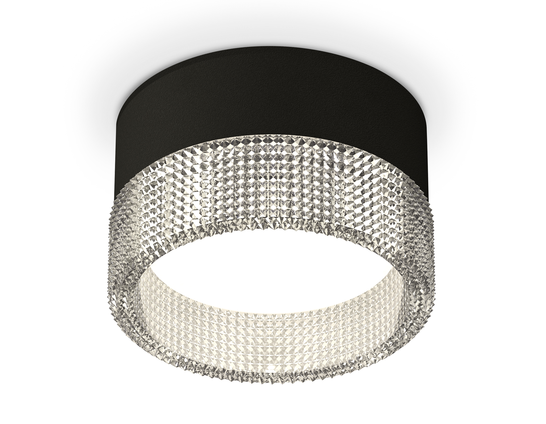 Комплект накладного светильника с композитным хрусталем XS8102030 SBK/CL черный песок/прозрачный GX53 (C8102, N8480)