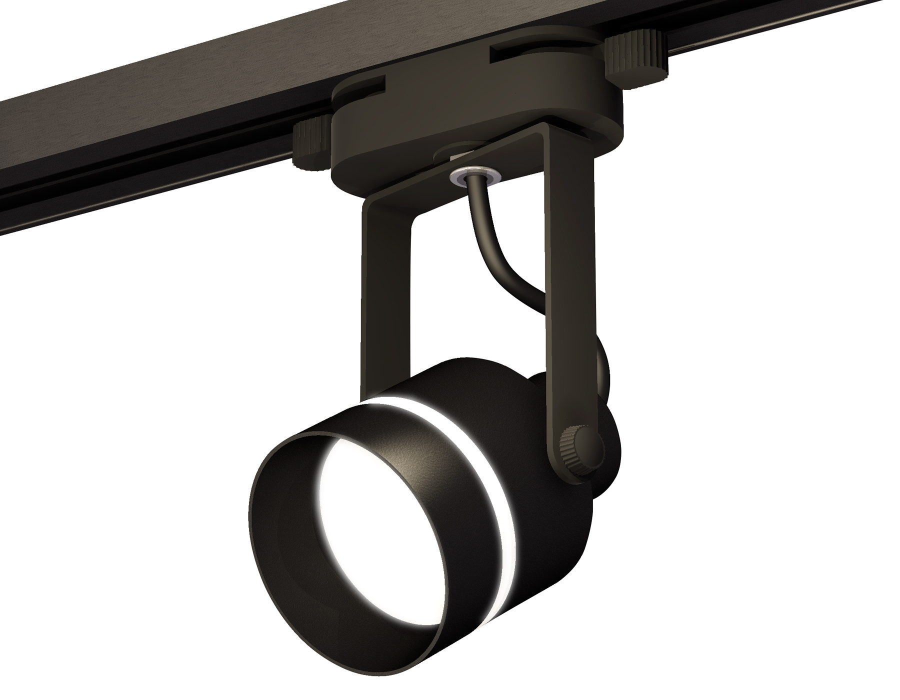 Комплект трекового однофазного светильника с акрилом XT6602081 PBK/SBK/FR черный полированный/черный песок/белый матовый MR16 GU10 (C6602, N6229)