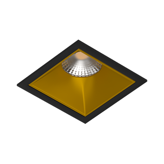 Встраиваемый светильник под сменную лампу Ledron RISE KIT1 Black-Gold (2450)