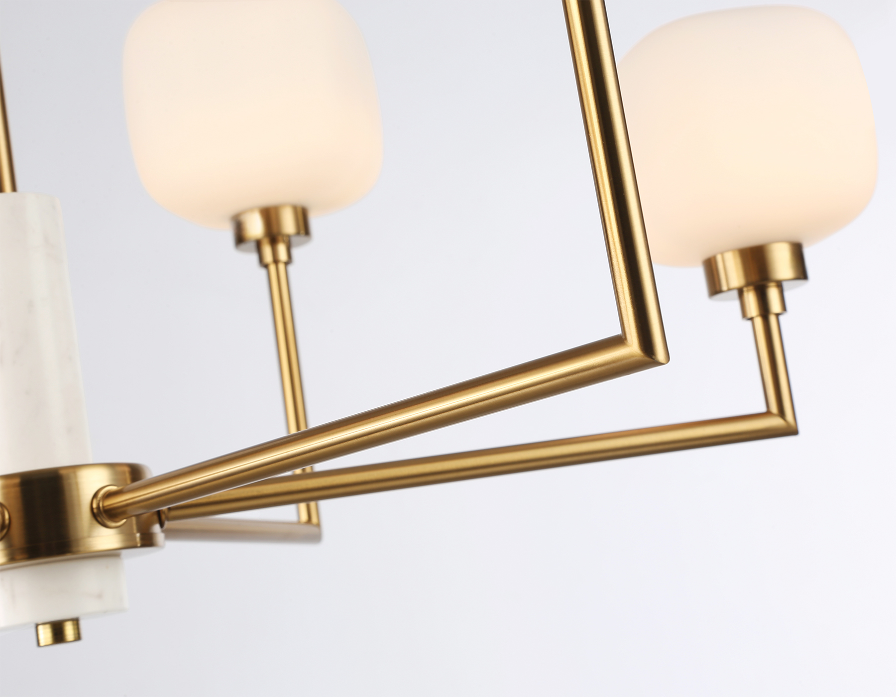 Люстра на штанге с мрамором LH53015/6 BS/FR латунь/белый матовый G9*6 max 40W D690*680