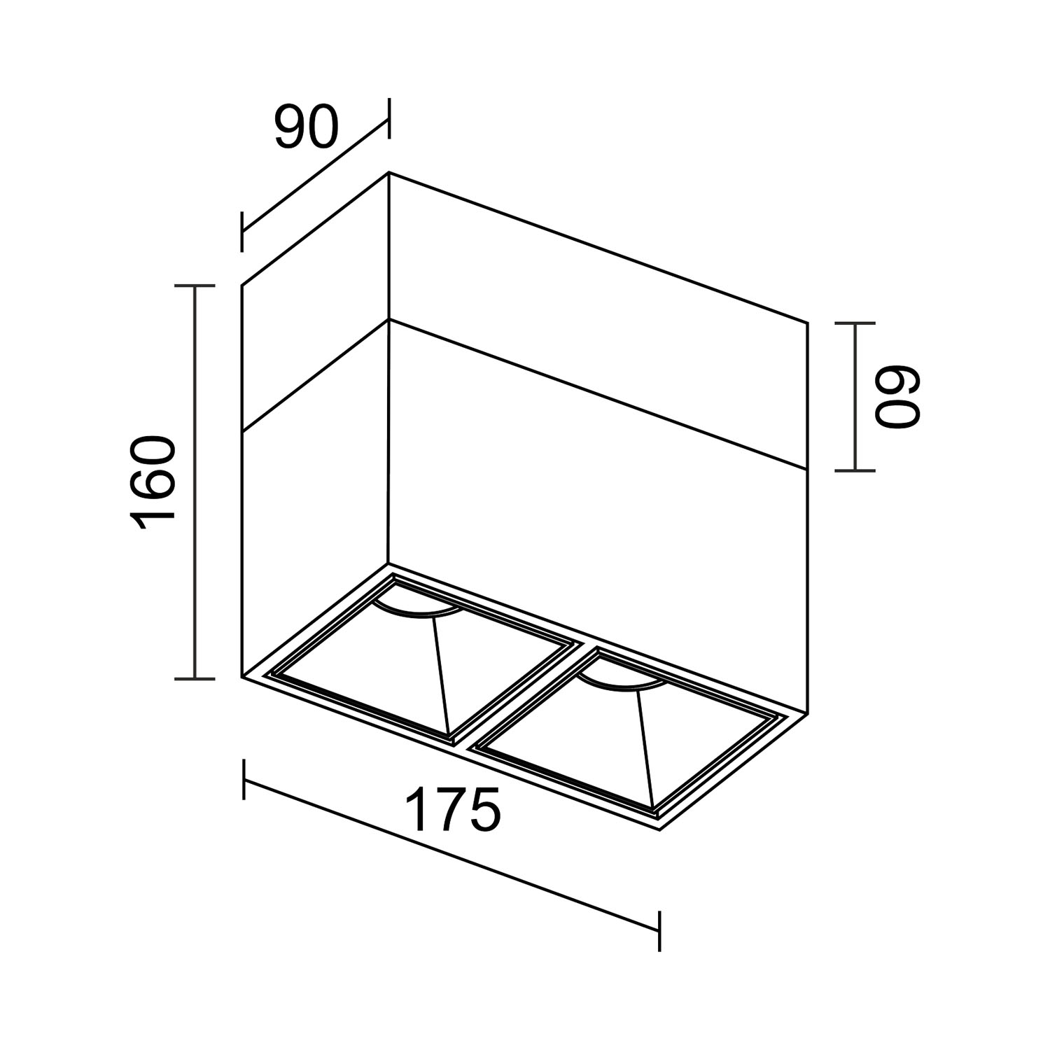 Накладной светодиодный светильник Ledron KUBING 2 Wooden 160 White (4492)
