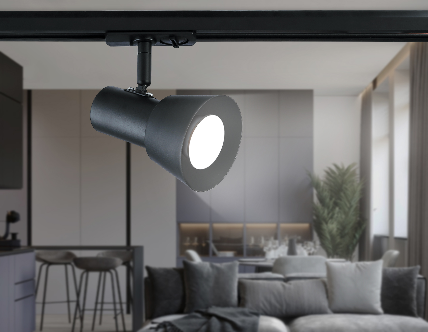 Трековый светильник со сменной лампой GU10 GL5151 BK черный GU10 max 12W