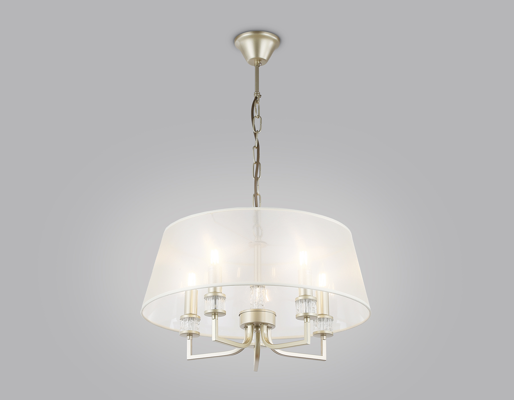 Подвесная люстра с абажуром LH71211/5 CGD золото E14/5 max 40W D500*700