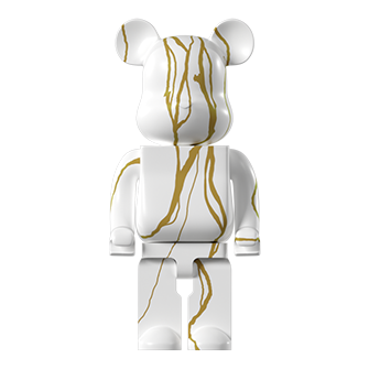 Статуэтка BEARBRICK белый с золотым (9489)