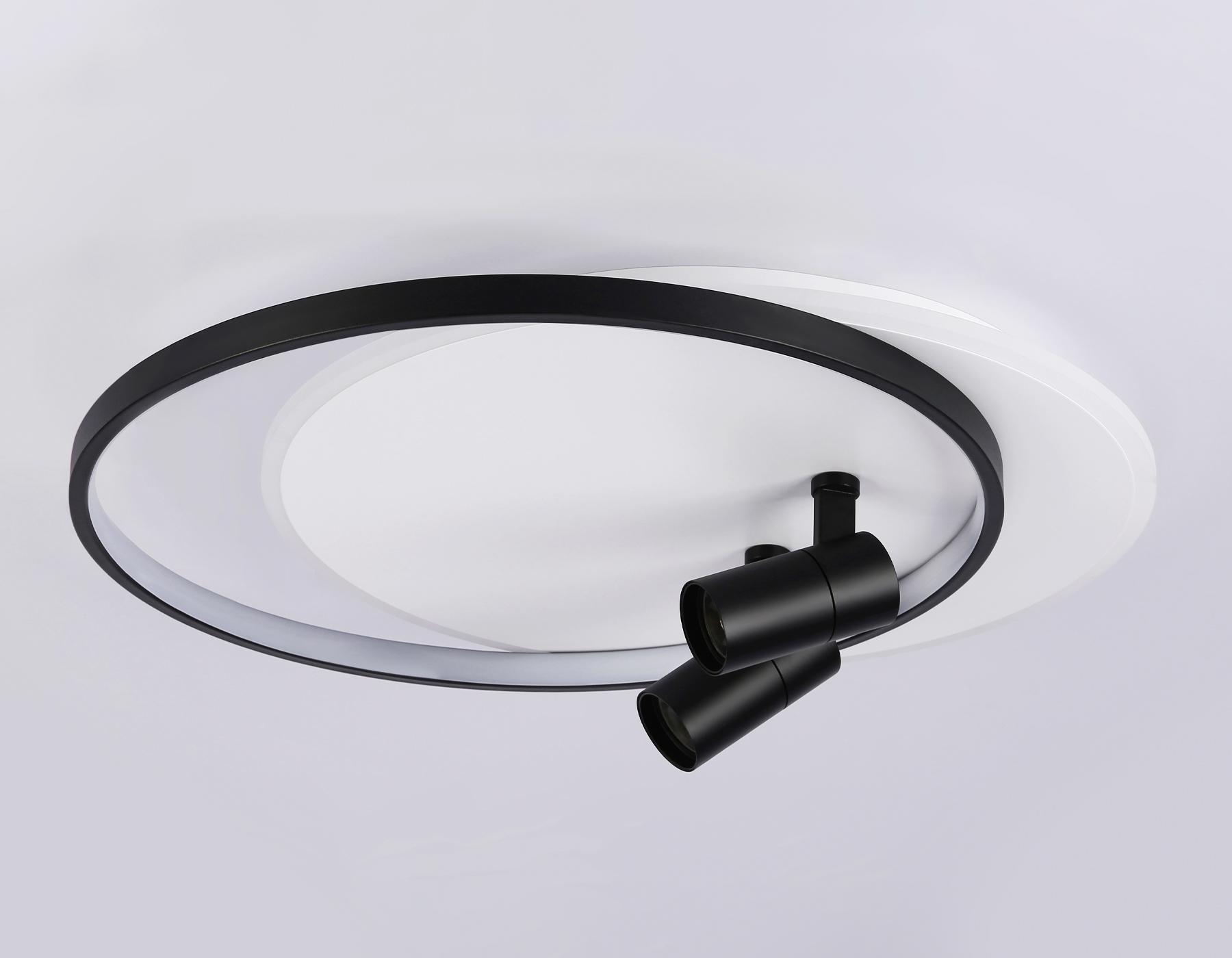 Настенно-потолочный светодиодный светильник с пультом FL51392/1+2 WH/BK белый/черный 3000K-6400K 65W 560*480*120 (ПДУ РАДИО 2.4G)