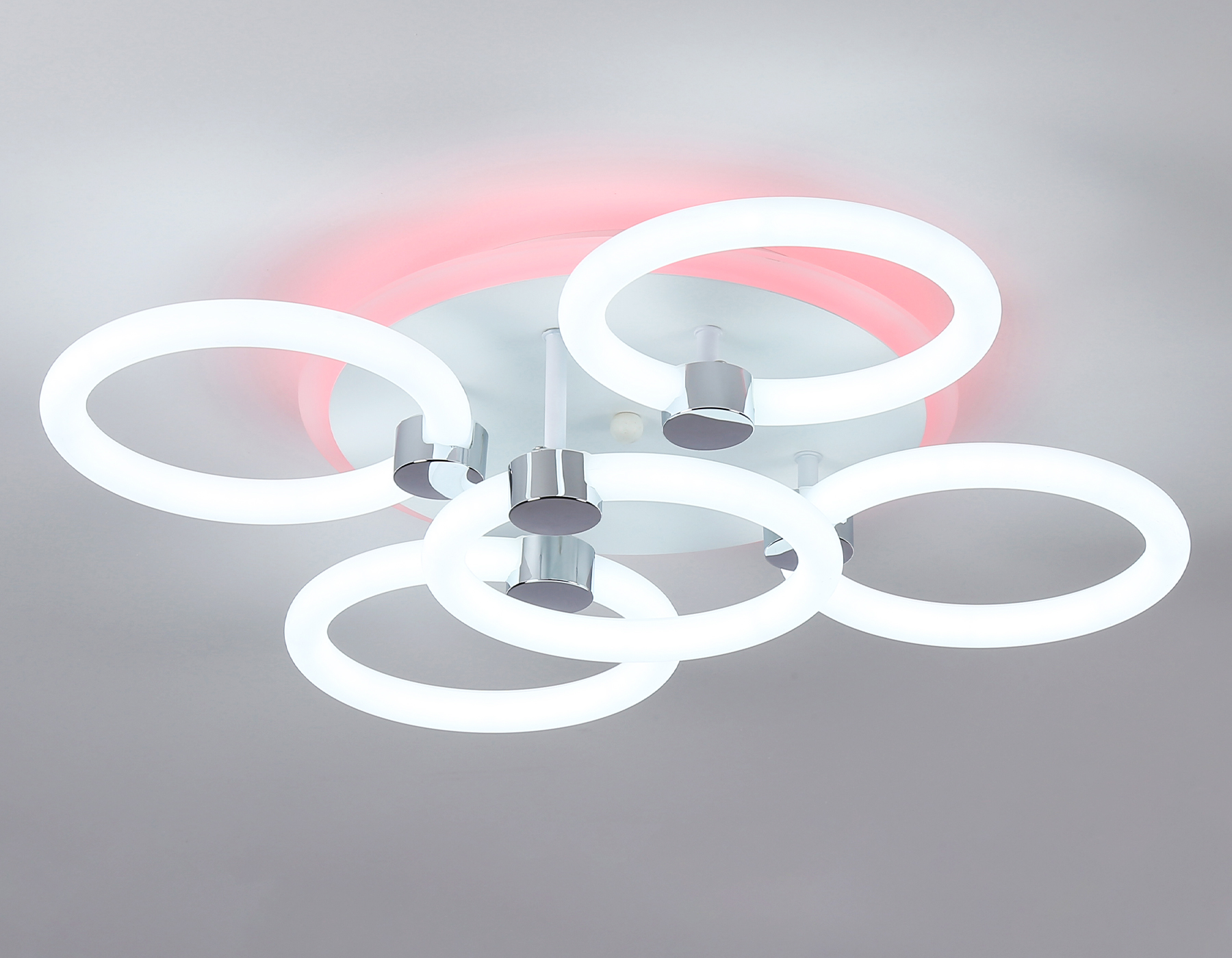 Светодиодный потолочный светильник с подсветкой FA3841/4+1 WH белый 70W 3000K-6400K+RGB D538*115 (ПДУ РАДИО 2.4G)