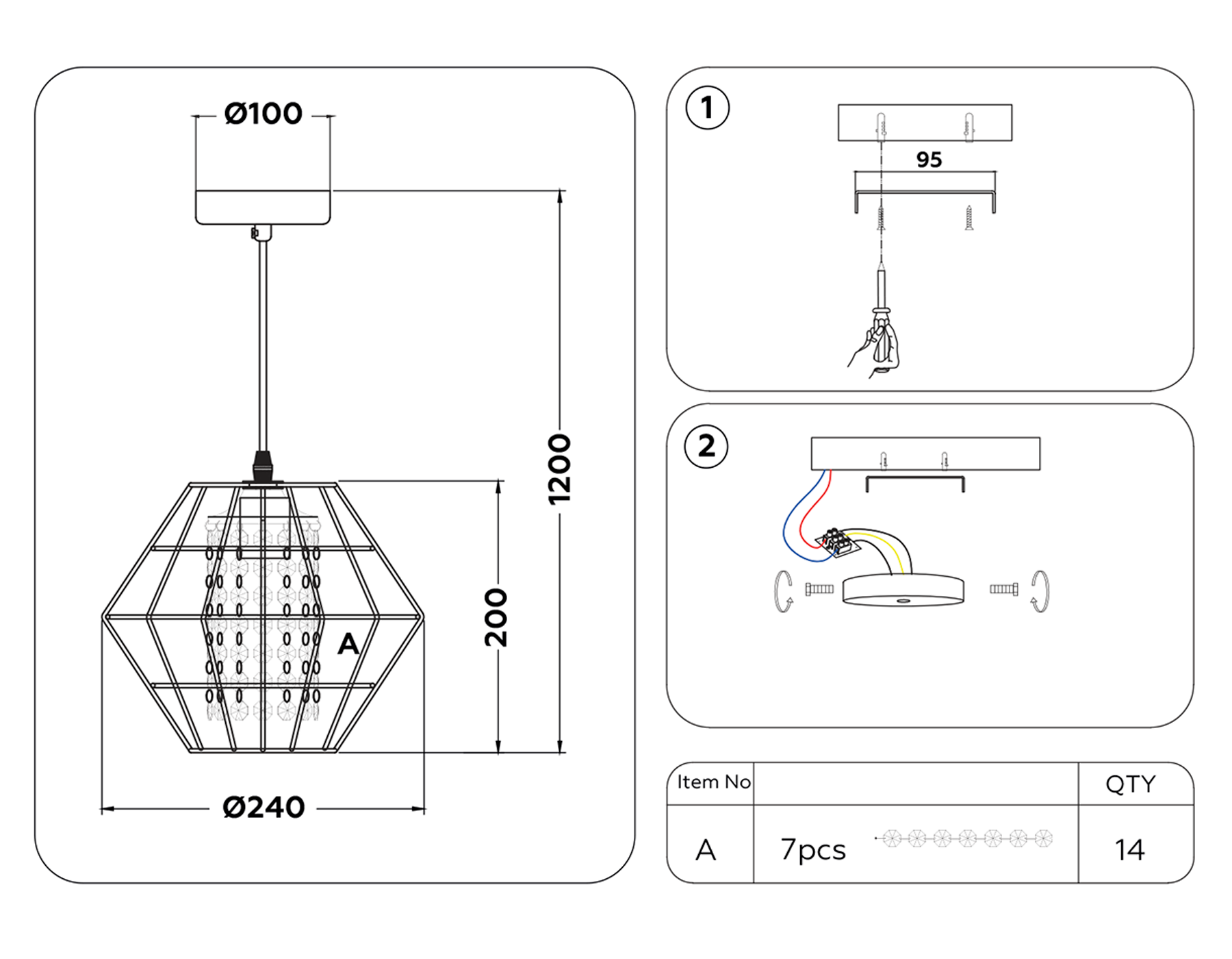 Подвесной светильник в стиле лофт TR5852 DCF/TI темный кофе/янтарь E27 max 40W D280*1200