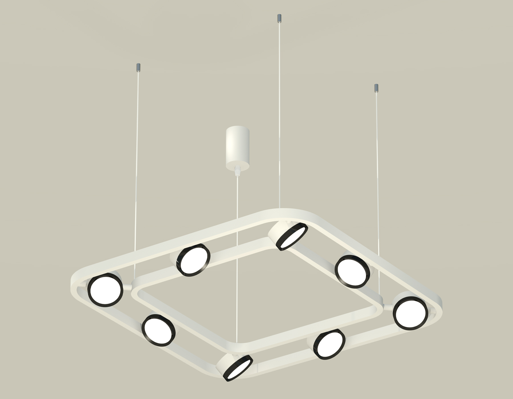 Комплект подвесного поворотного светильника XB9177101/8 SWH/PBK белый песок/черный полированный GX53 (C9177, N8113)