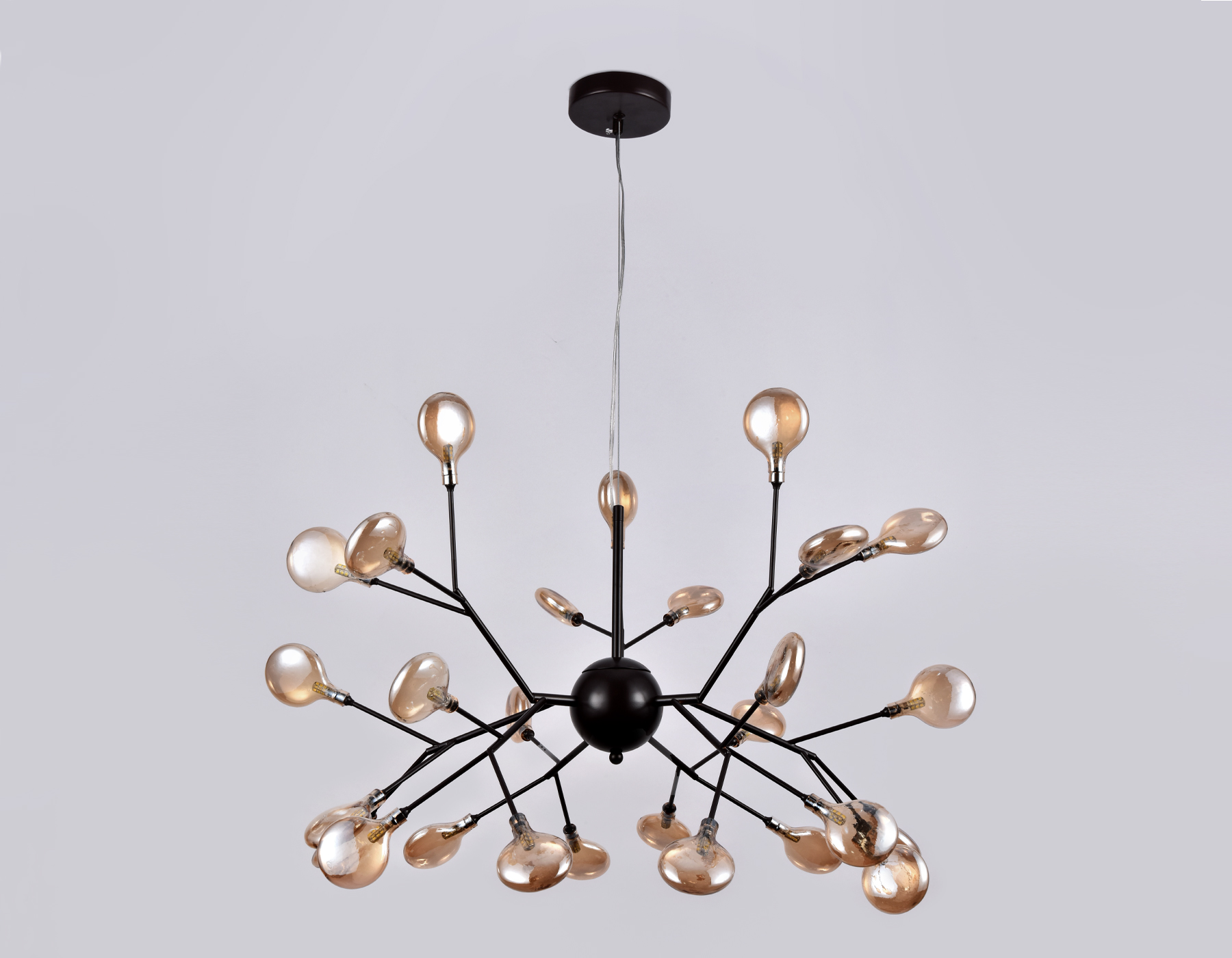 Подвесная люстра TR3013/27 DCF/TI темный кофе/янтарь G4/27 max 20W D750*650