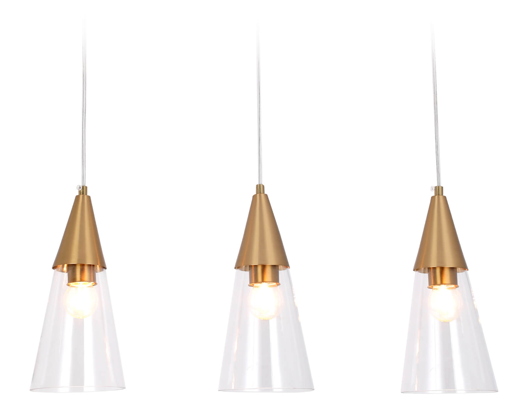 Подвесной светильник TR3669/3 BS/CL латунь/прозрачный E14/3 max 40W 590*120*850