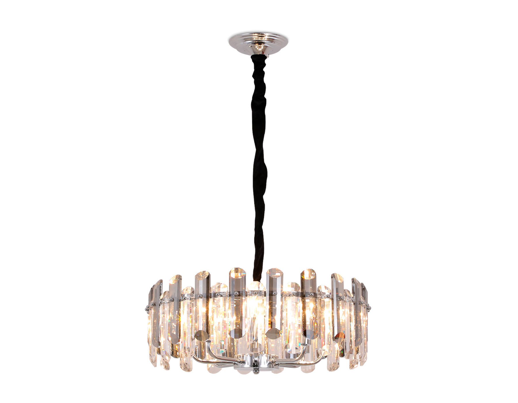 Подвесная хрустальная люстра TR5303/8 CH/SM хром/дымчатый E14/8 max 40W D500*615