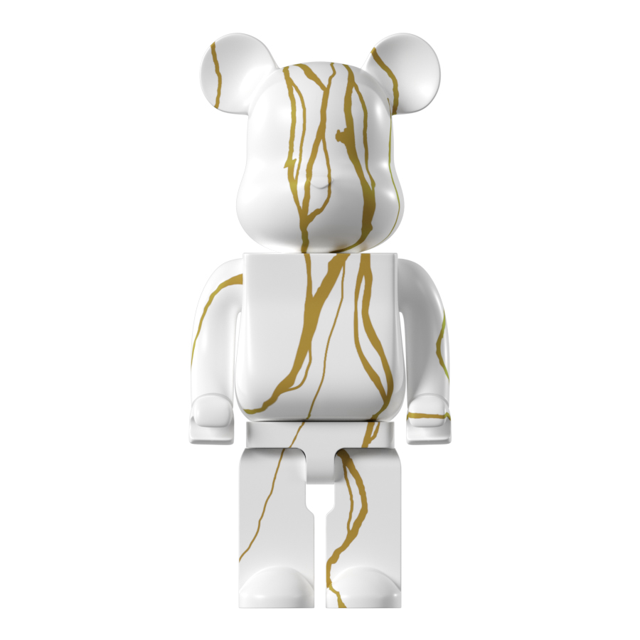 Статуэтка BEARBRICK белый с золотым (9489)