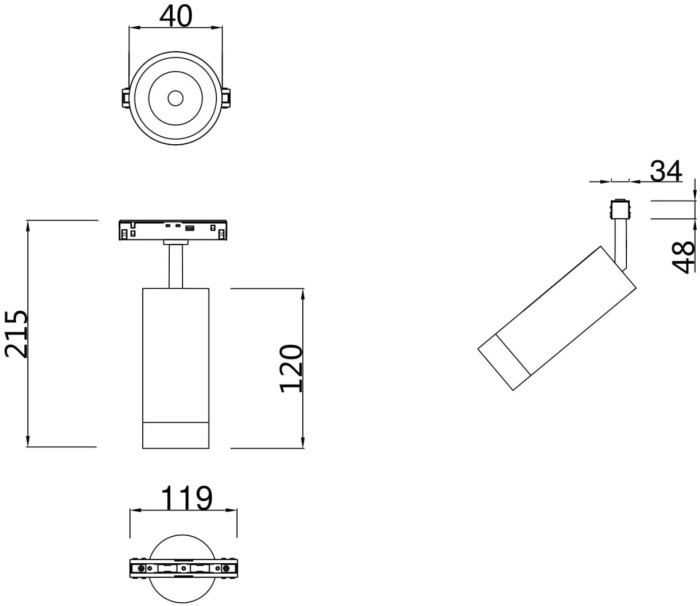 Трековый светильник Focus Led S35 4000K 7Вт 24 магнитный Maytoni Technical TR019-2-7W4K-W (tr019_2_7w4k_w)