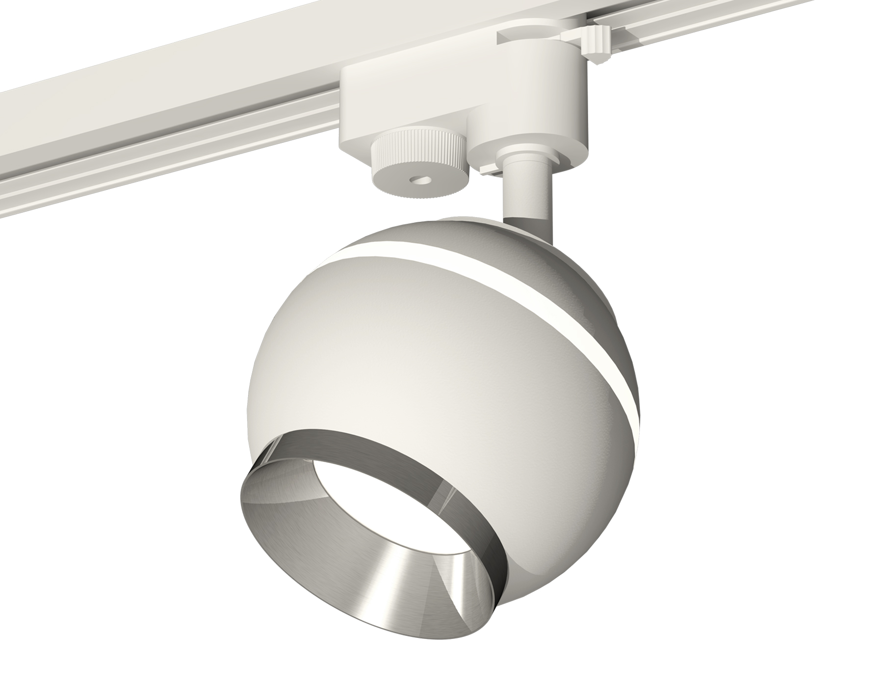Комплект трекового однофазного светильника с подсветкой XT1101021 SWH/PSL белый песок/серебро полированное MR16 GU5.3 LED 3W 4200K (A2520, C1101, N7032)