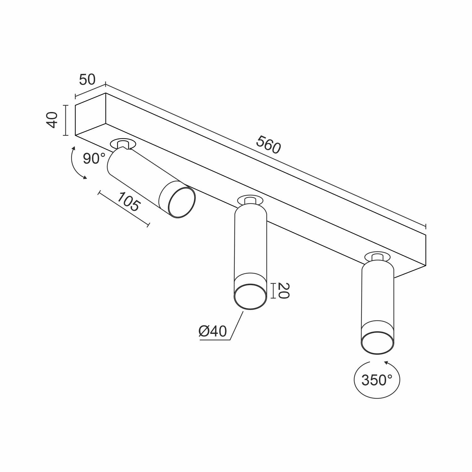 Накладной светодиодный светильник Ledron SAGITONY E3 S40 Wooden White (10163)