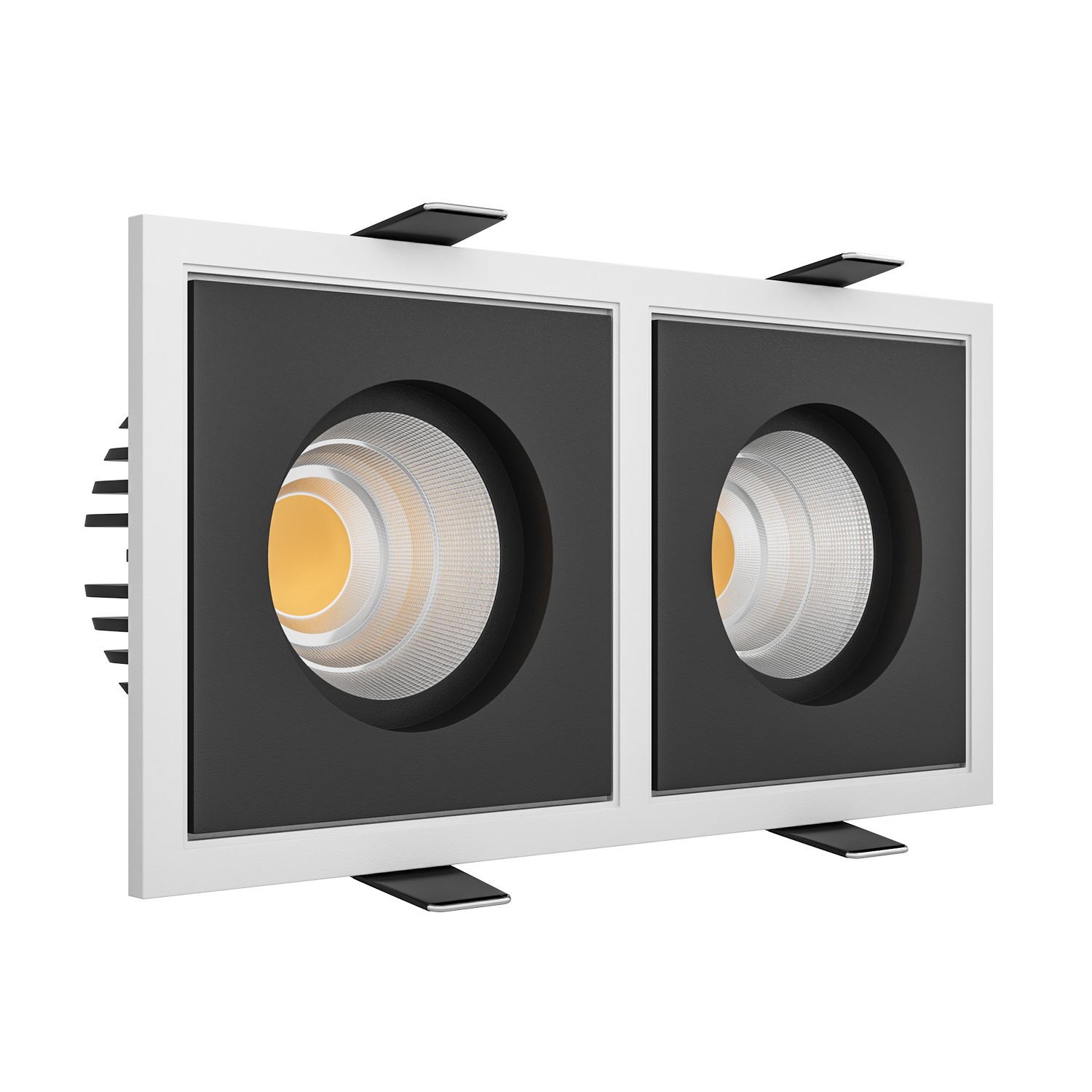 Встраиваемый светодиодный светильник BRUTAL SQ2 White-Black TRIAC 4000K (10584)