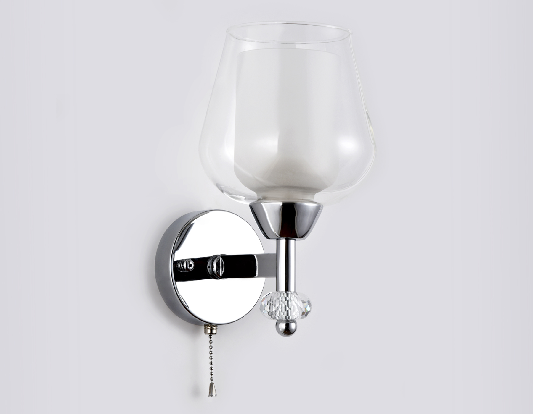 Настенный светильник с выключателем TR3158 CH/CL хром/прозрачный E27 max 40W 253*145*193