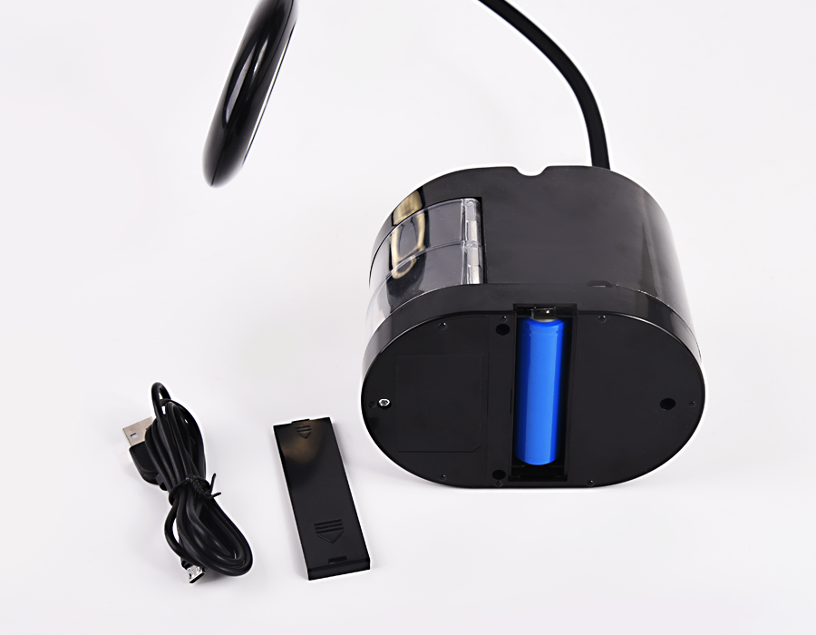 Настольная светодиодная лампа со встроенной аккумулятороной батареей и органайзером DE562 BK черный LED 4200K 4W