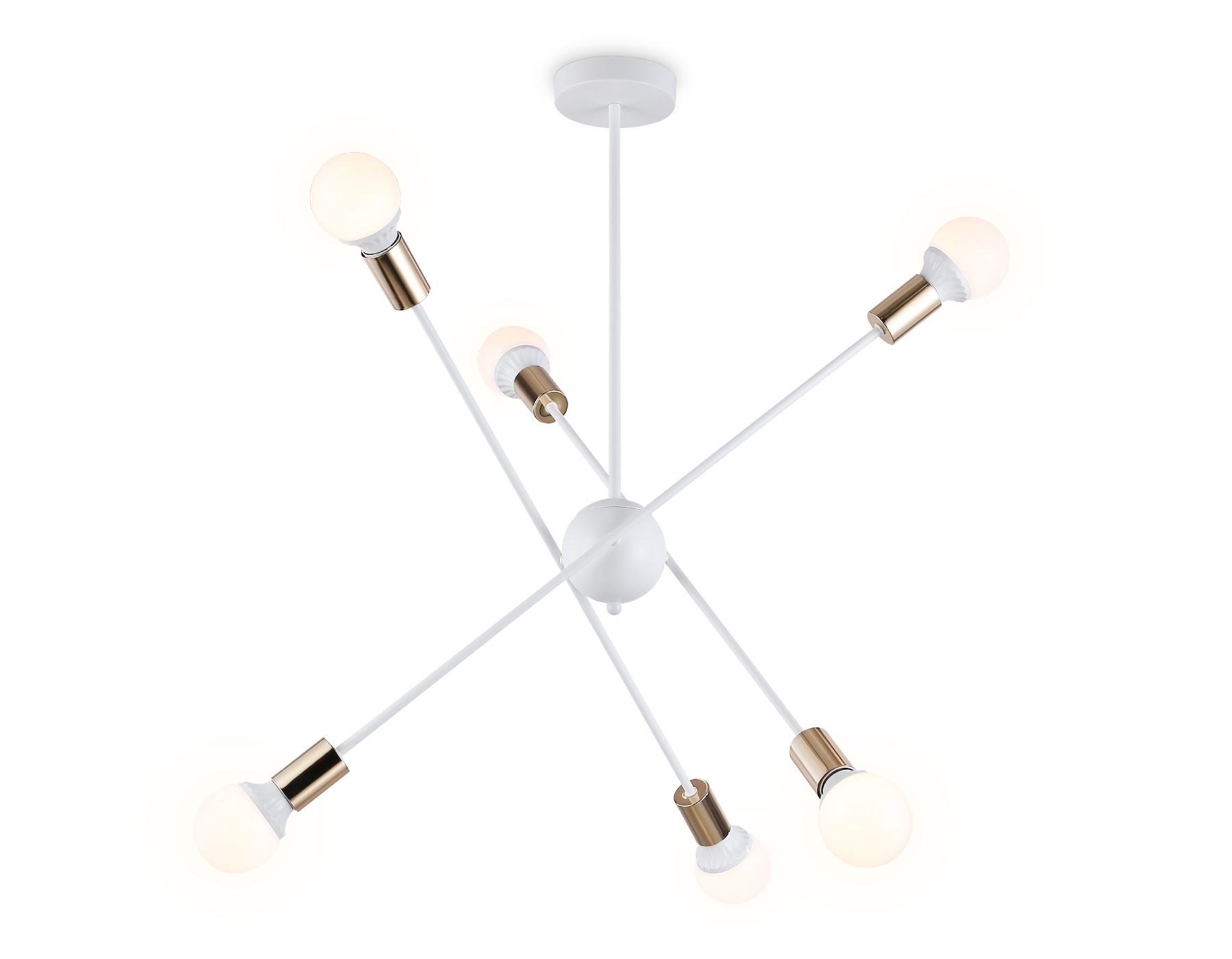 Подвесной светильник в стиле лофт TR80432/6 WH/GD белый/золото E27/6 max 60W D950*730